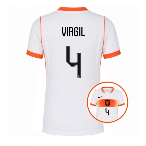 Billige Fotballdrakt Nederland Virgil van Dijk #4 Replika Bortedrakt Dame VM 2026 Kortermet Billige Fotballdrakt Nederland Virgil van Dijk #4 Replika Bortedrakt Dame VM 2026 Kortermet